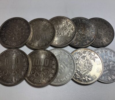1964年（昭和39年）東京オリンピック記念1,000円銀貨　を10枚まとめてお買取りさせていただきました！