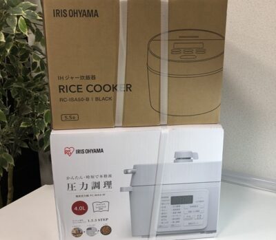 アイリスオーヤマ　電気圧力鍋、IHジャー炊飯器　新品未開封品　をまとめてお買取りさせていただきました！