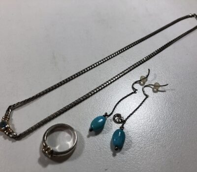 スタージュエリーK10xSV925石付きリング、SV925ネックレス、ターコイズ＋SV925ピアス　をまとめてお買取りさせていただきました！