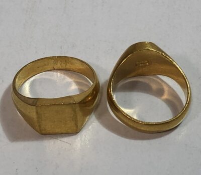 純金（K24 ）印台リングx2個　をまとめてお買取りさせていただきました！