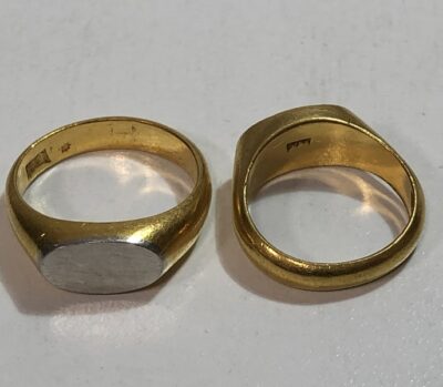 純金（K24）印台リングx2個　をまとめてお買取りさせていただきました！