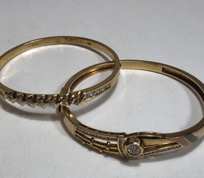 メレダイヤ17石計1.7ct K18ブレスレット、ダイヤ0.46ct＋メレダイヤ0.32ct K14ブレスレット　をまとめてお買取りさせていただきました！