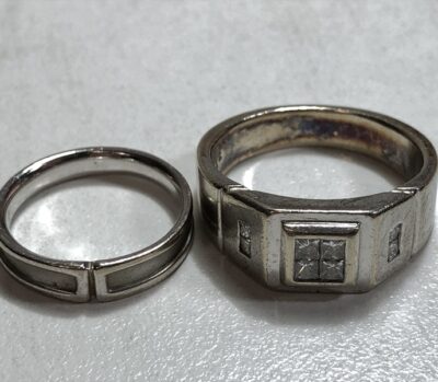 メレダイヤ＋K18WGリング、K14WGリング　計2点　をまとめてお買取りさせていただきました！