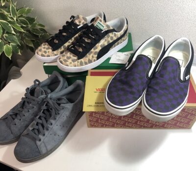 プーマ　スウェードアニマル、バンズ　クラシックスリッポン、アディダス　スタンスミス　をまとめてお買取りさせていただきました！