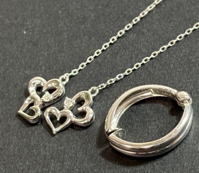 メレダイヤ付きK14WGピアス、K10WGイヤリング（片方）　をまとめてお買取りさせていただきました！