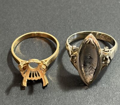 K18リング（石取れ）、14Kリング（石取れ）　計2点　をまとめてお買取りさせていただきました！