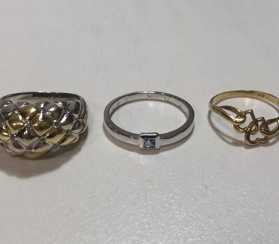 メレダイヤ付きK18（ホワイト・イエローゴールド）リング、K18リング、Pt900リング　をまとめてお買取りさせていただきました！